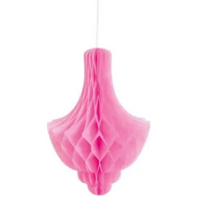 14" Paper Chandelier Decoration - Hot Pink