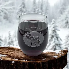 15 Ounce Stemless Moose Wine Glass