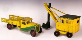 1920s Buddy L Tractor Steam Shovel Metal Toy