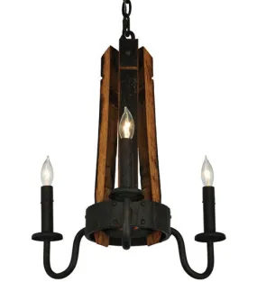 2nd Avenue Barrel Stave 202042-3 Chandelier Light - Coffee Bean