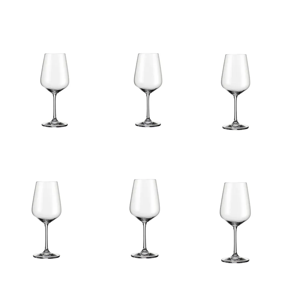 480Ml 6 Piece Rose Wine Transparent Glass Without Filling Line