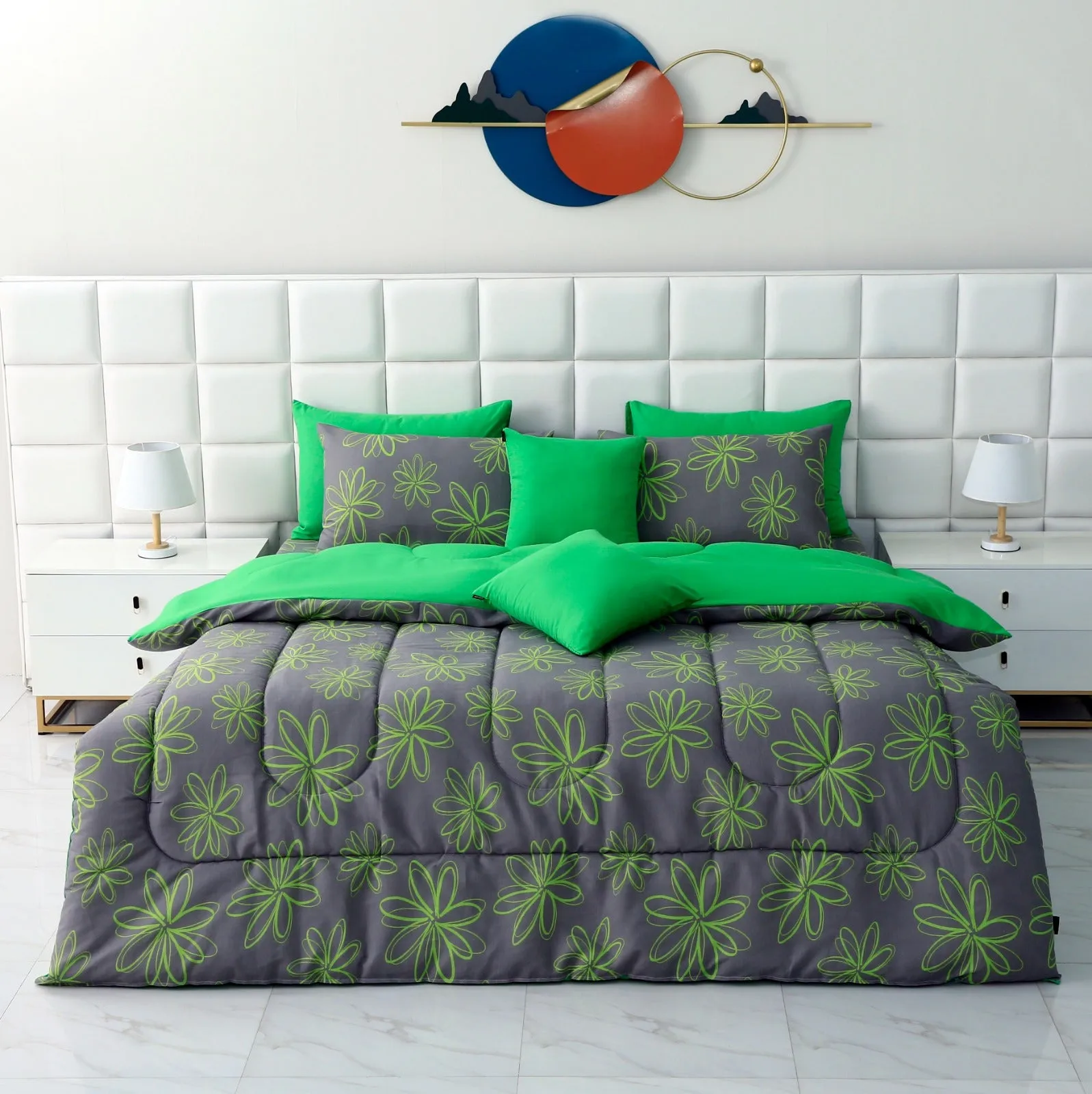 8 PCs Winter Comforter Set-Carnation