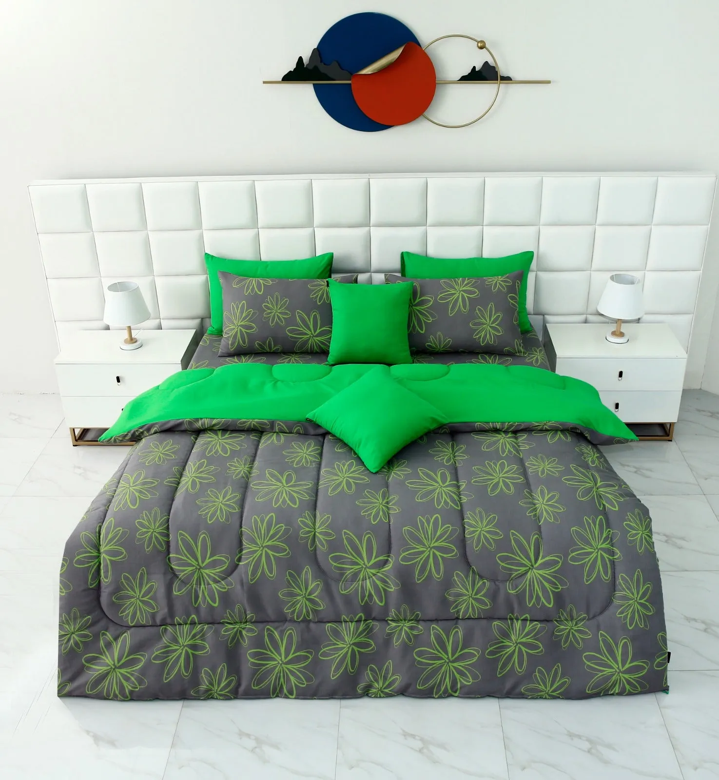 8 PCs Winter Comforter Set-Carnation