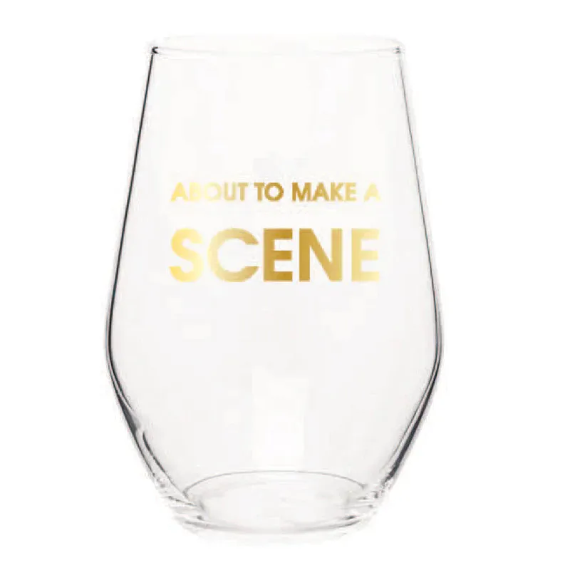 About to Make a Scene Wine Glass