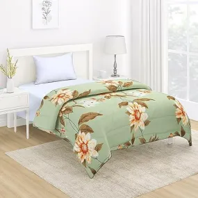 AC Comforter and Bedding Set for Single Bed, Pistachio Green Sunflower