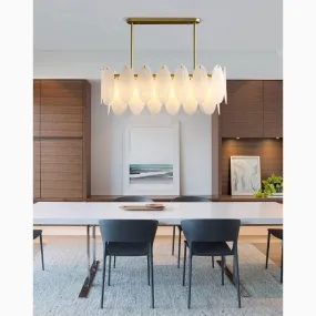 Acquacanina | Luxury Rectangle Gold Glass Modern Chandelier