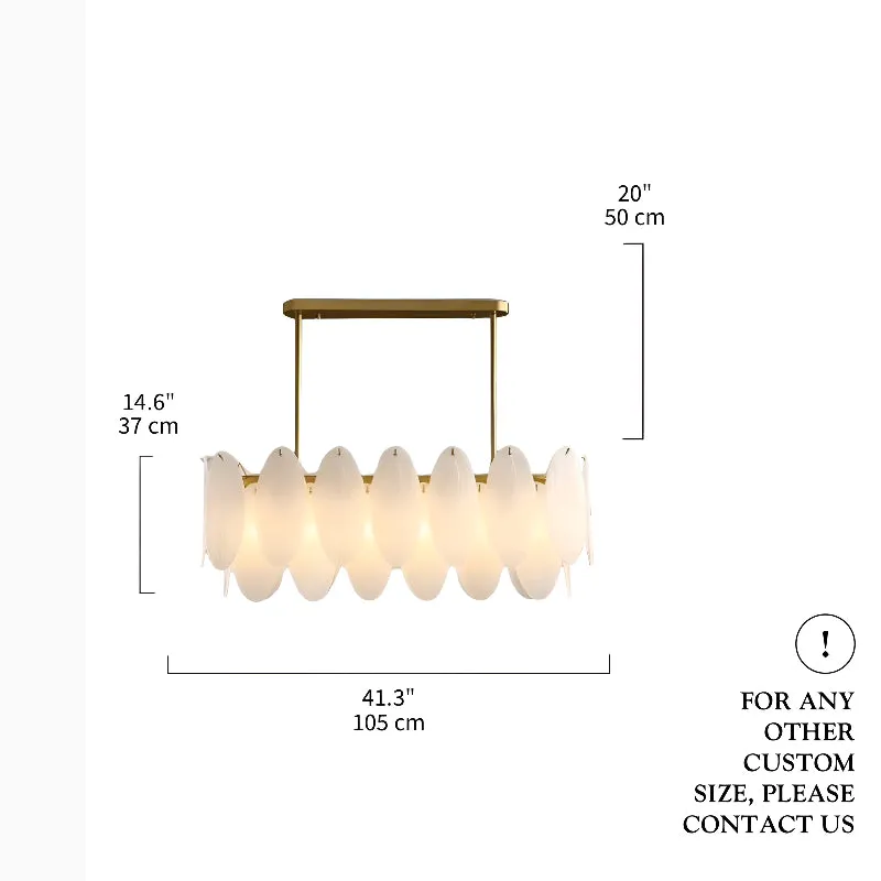 Acquacanina | Luxury Rectangle Gold Glass Modern Chandelier