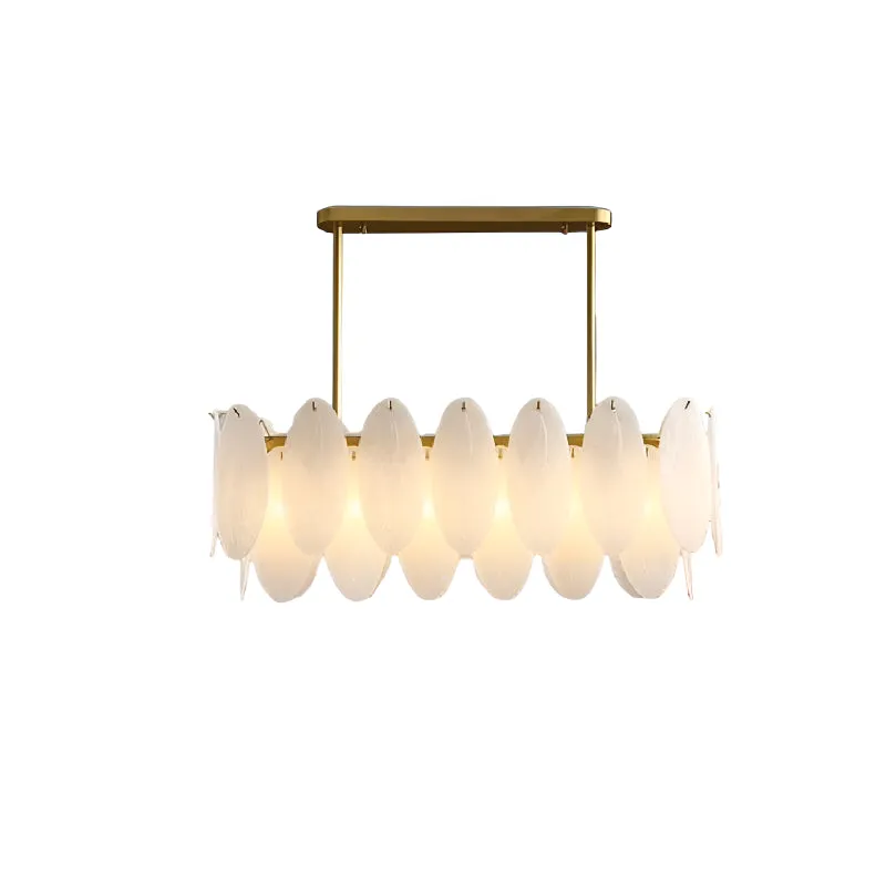 Acquacanina | Luxury Rectangle Gold Glass Modern Chandelier