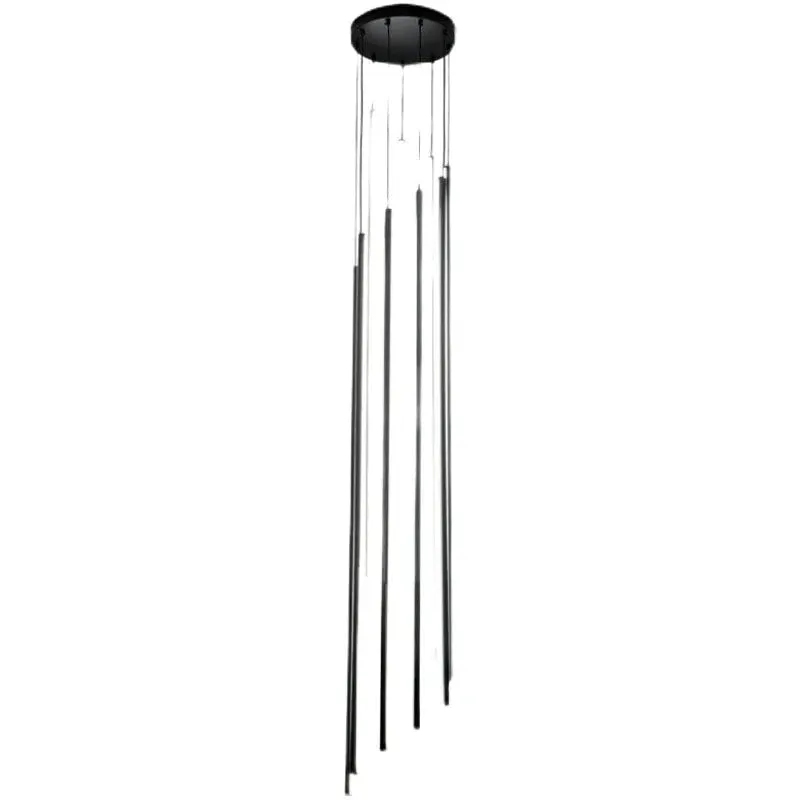 Adley - Black Stair Long LED Chandelier