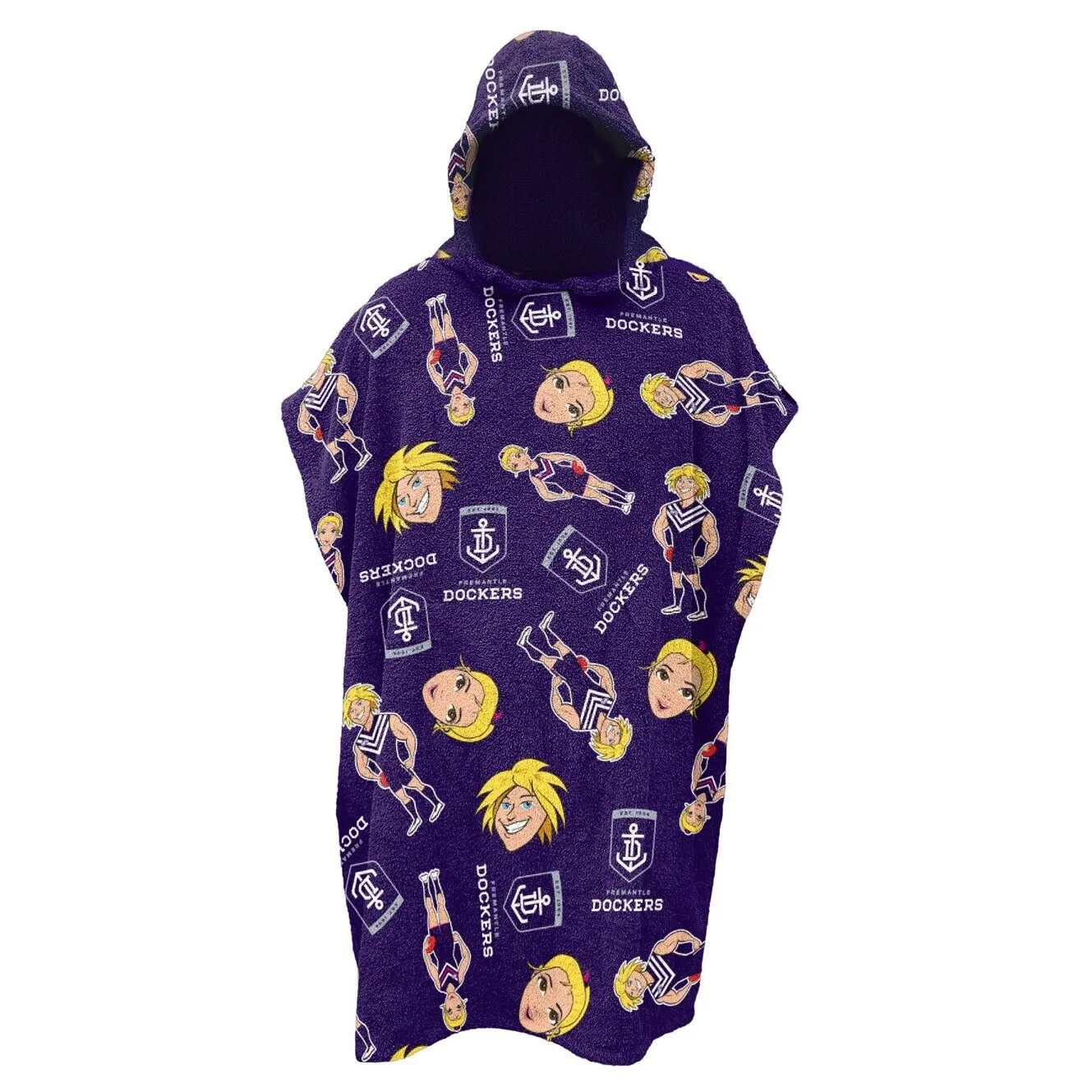 AFL Youth Hooded Towel - Fremantle Dockers - Kids - Beach Bath - OSFM