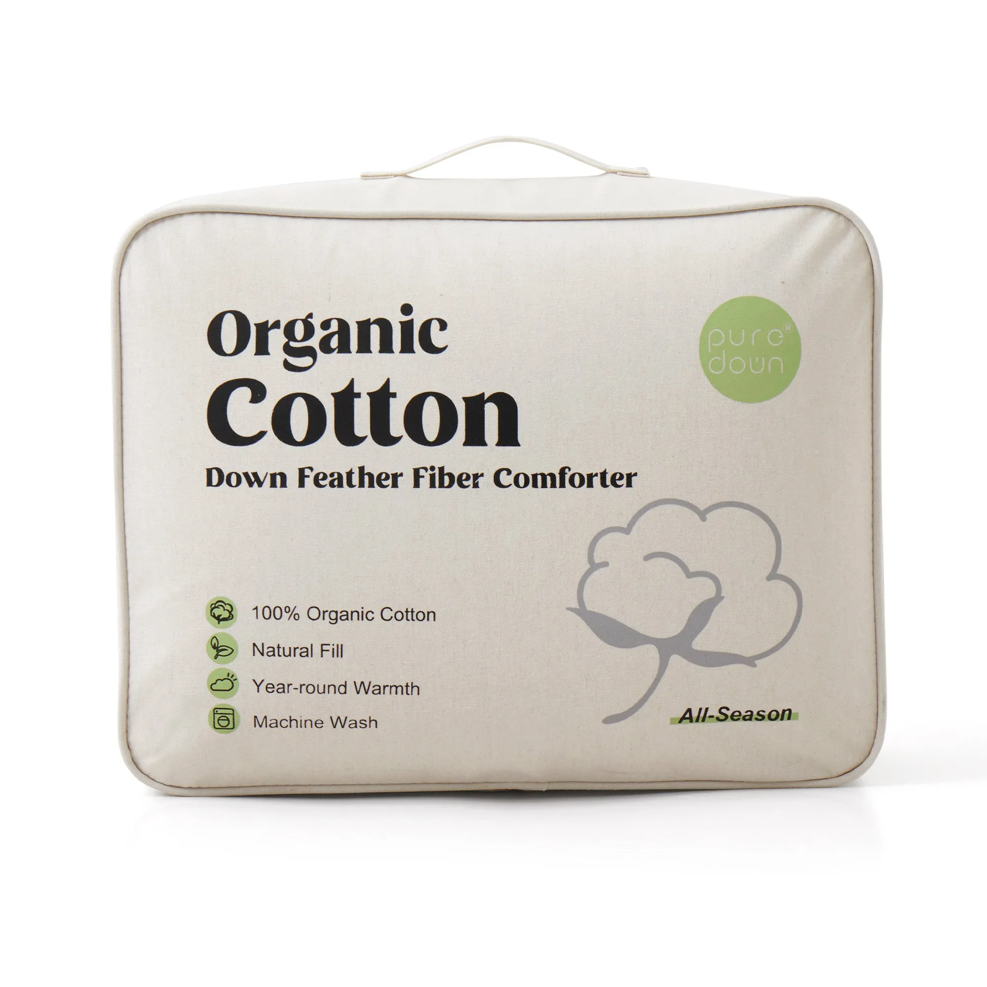 All Season Organic Cotton Comforter Filled with Down and Feather Fiber