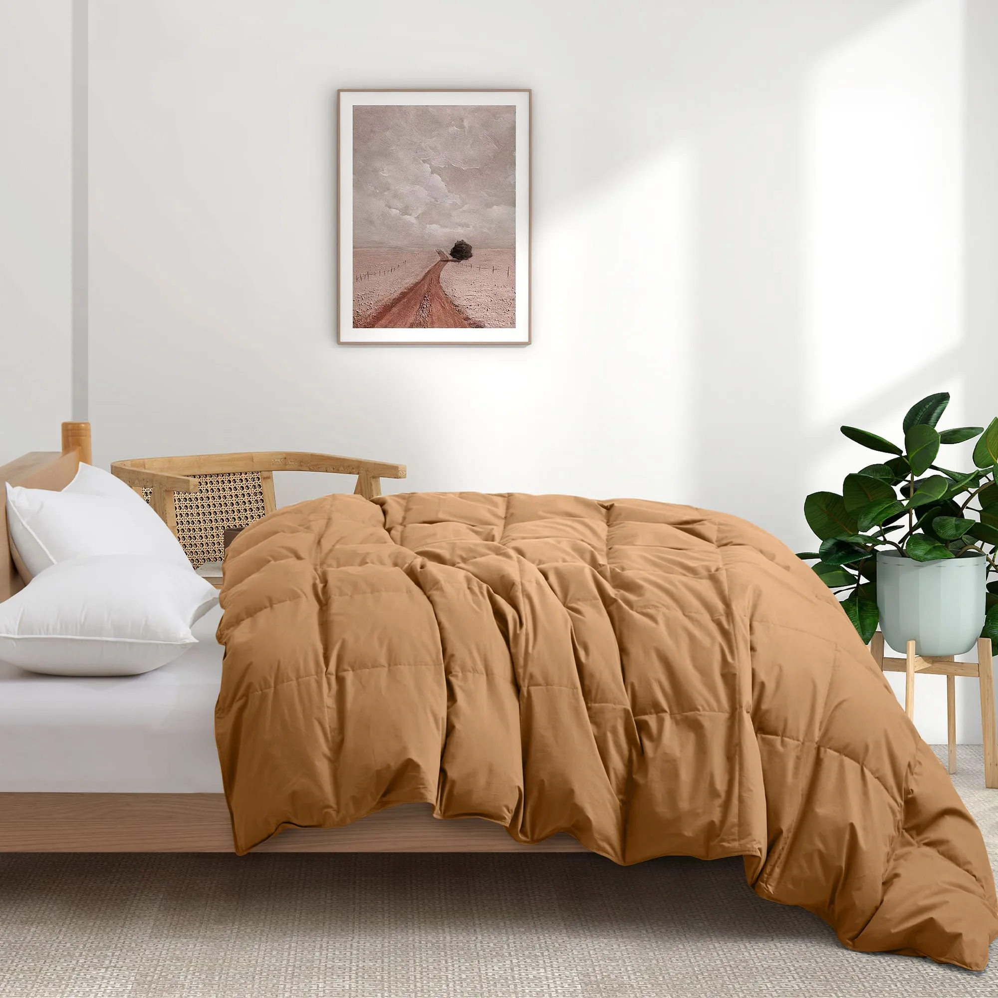 All Season Organic Cotton Comforter Filled with Down and Feather Fiber