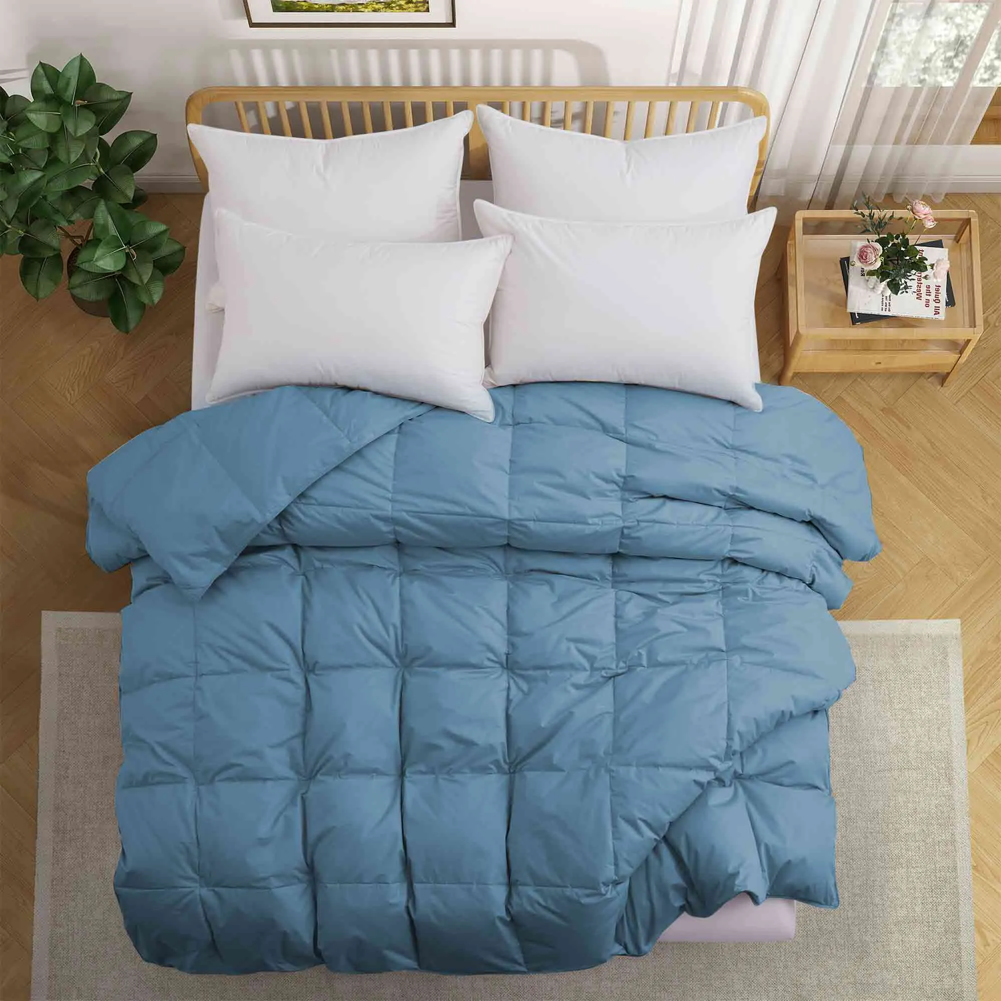 All Season Organic Cotton Comforter Filled with Down and Feather Fiber