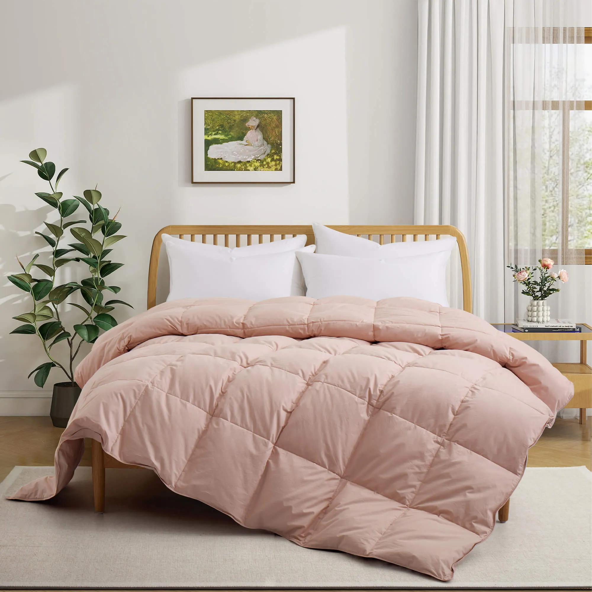 All Season Organic Cotton Comforter Filled with Down and Feather Fiber