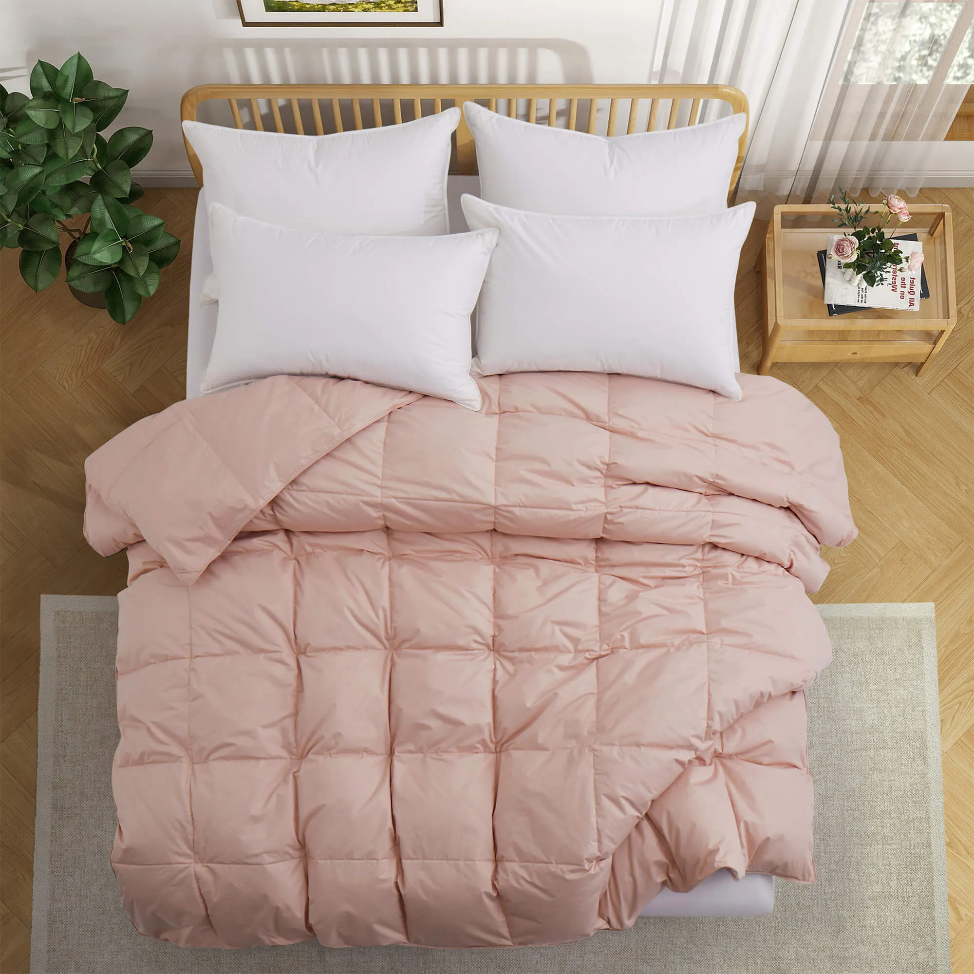 All Season Organic Cotton Comforter Filled with Down and Feather Fiber