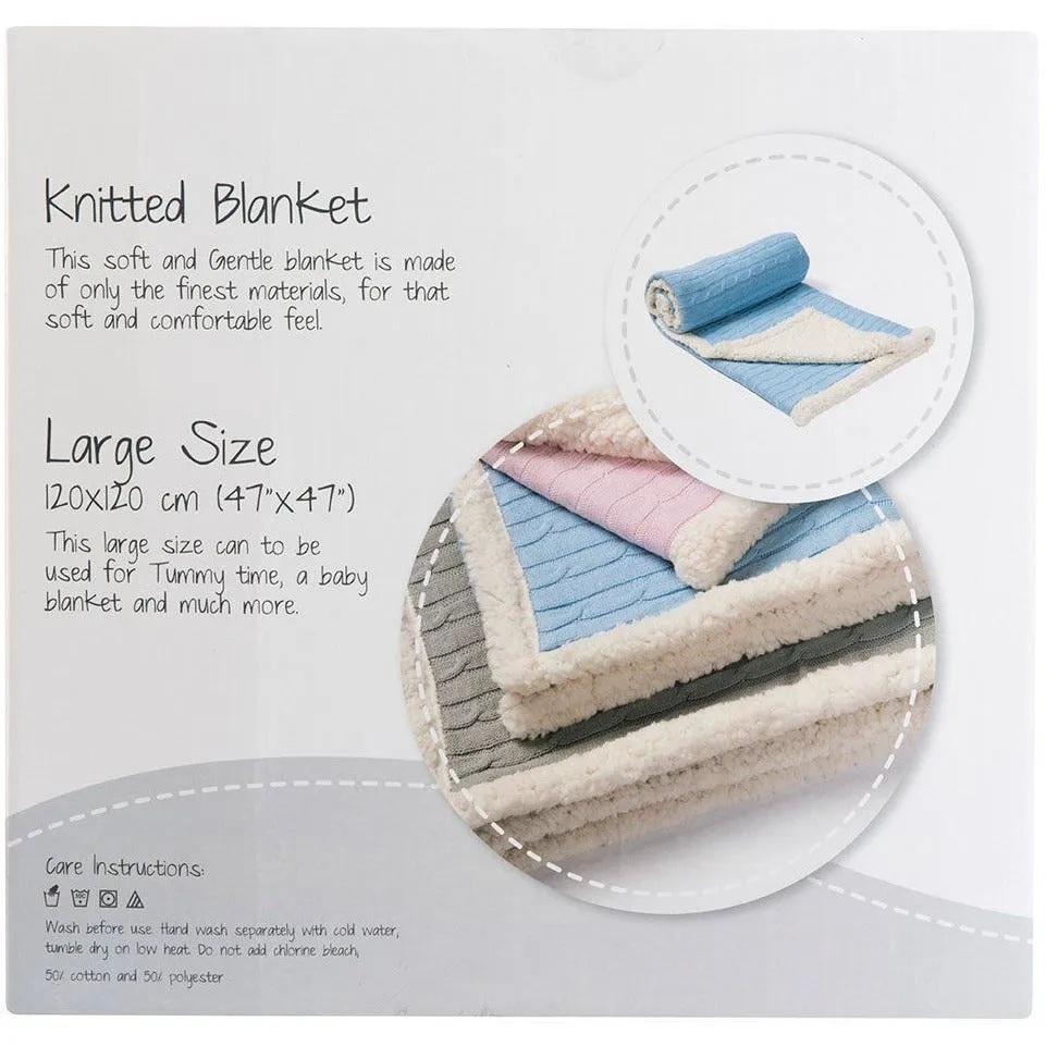 All4Ella - Knitted Blanket Blue