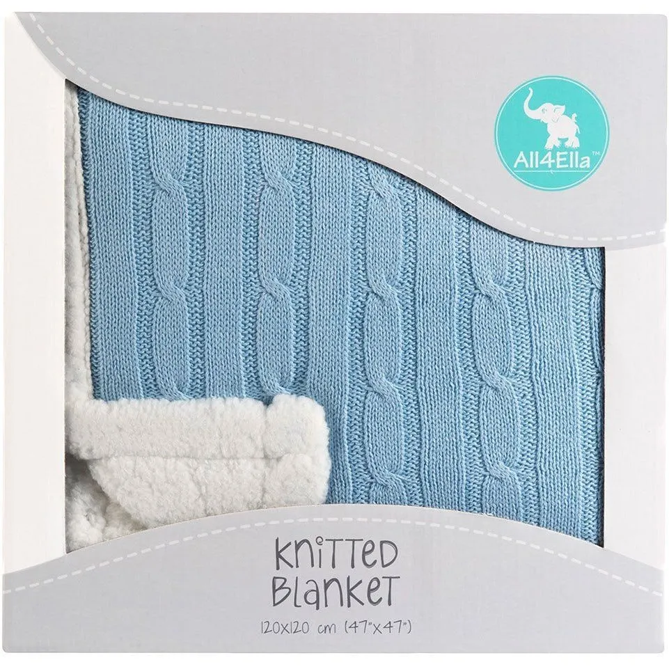 All4Ella - Knitted Blanket Blue