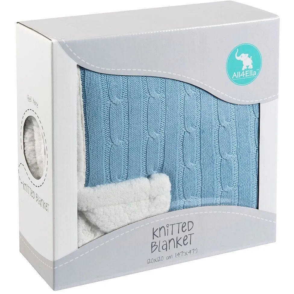 All4Ella - Knitted Blanket Blue