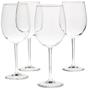 Amazon Basics All-Purpose Wine Glasses, 19-Ounce, Set of 4