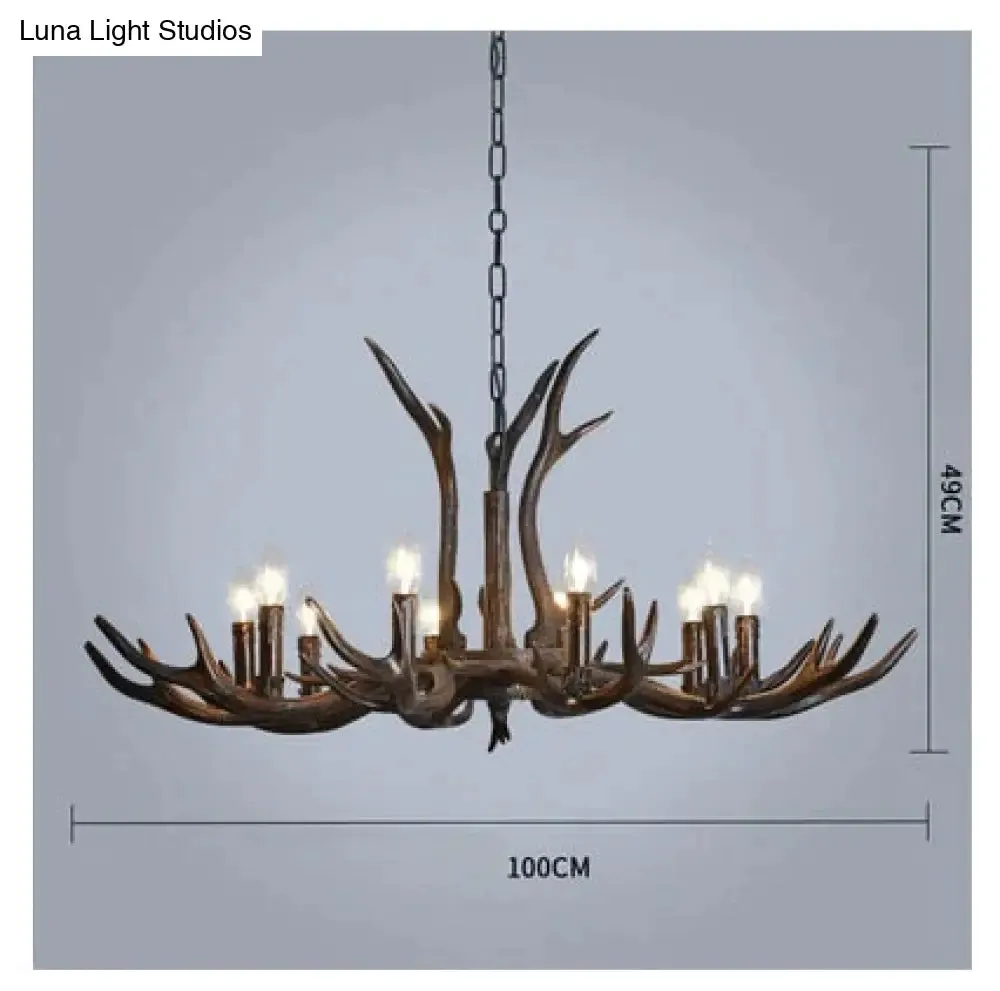 American Country Retro style Antler 2 Tier Chandelier Lamp