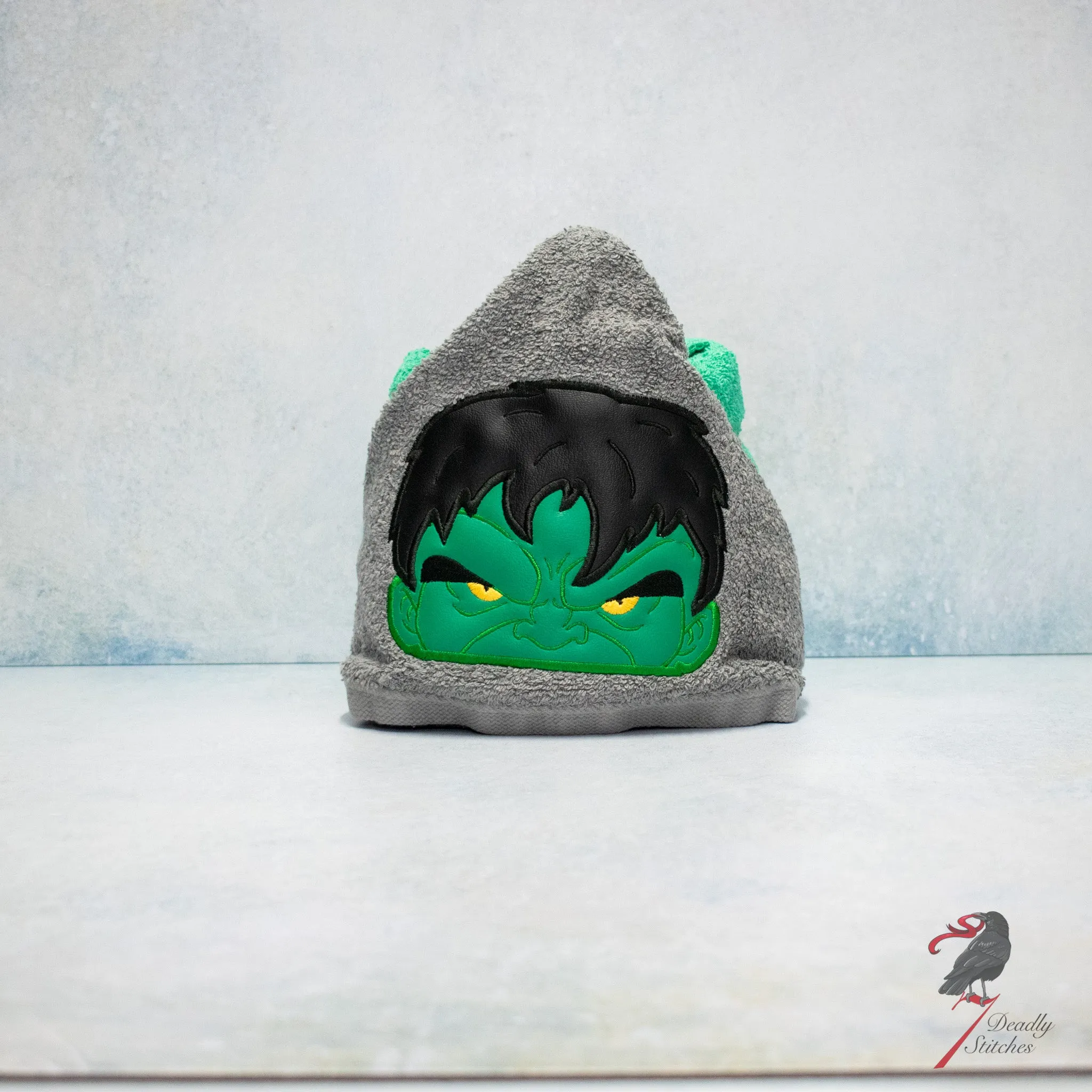 Angry Green Hero Hooded Bath Towel