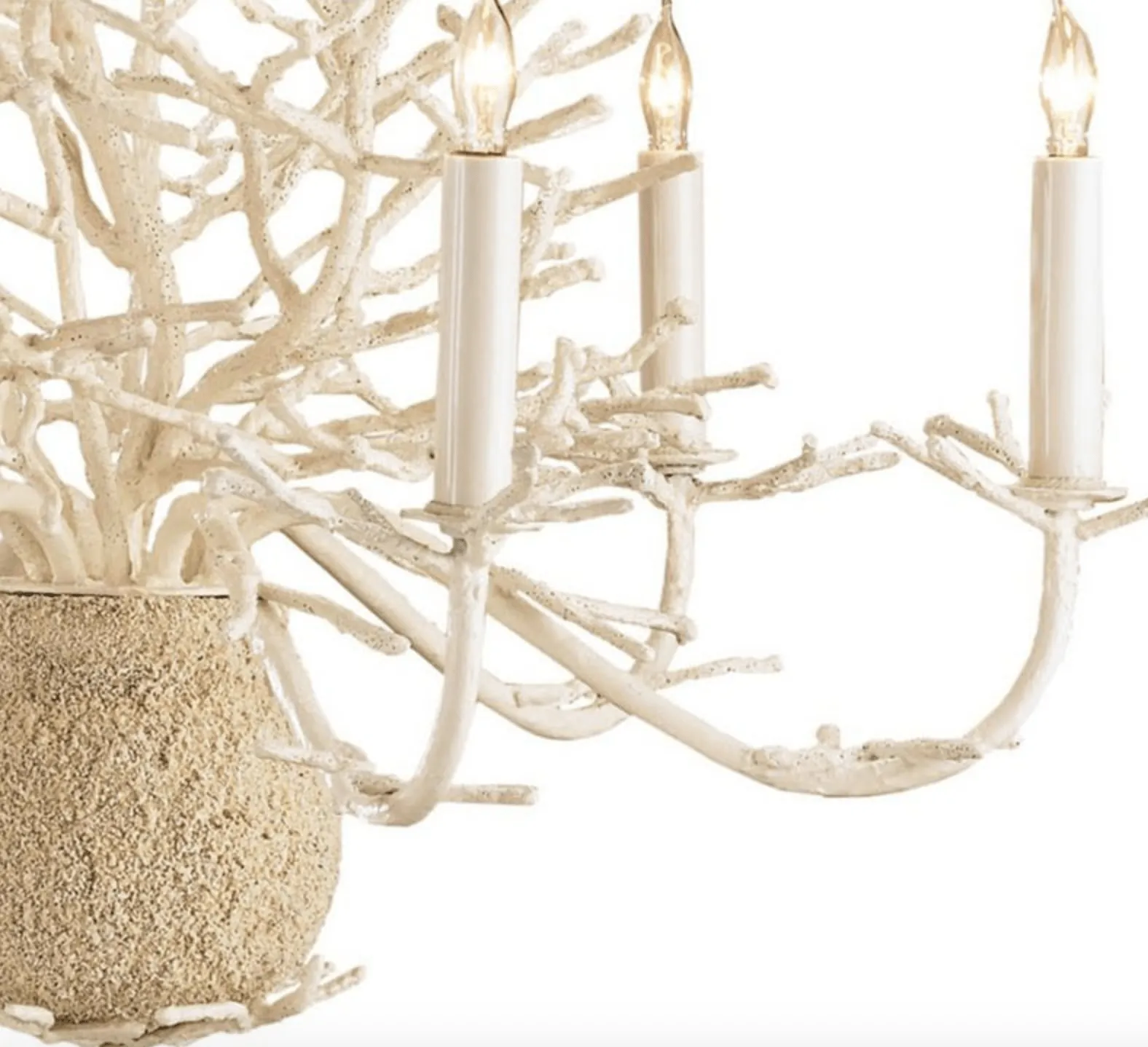 Antique White Coral Small 6-Light Chandelier