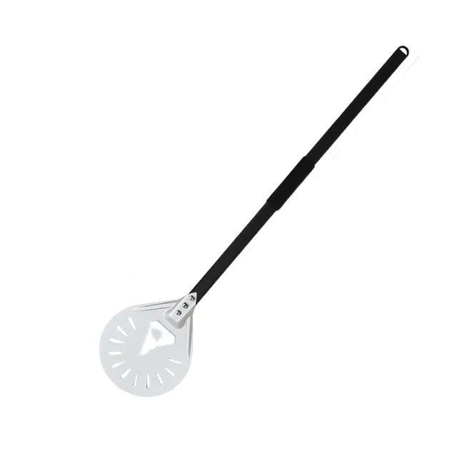 Anygleam Pizza Shovel 95cm Silver for Perforated Peel with Metal Handle Oven Turning Baking Accessory