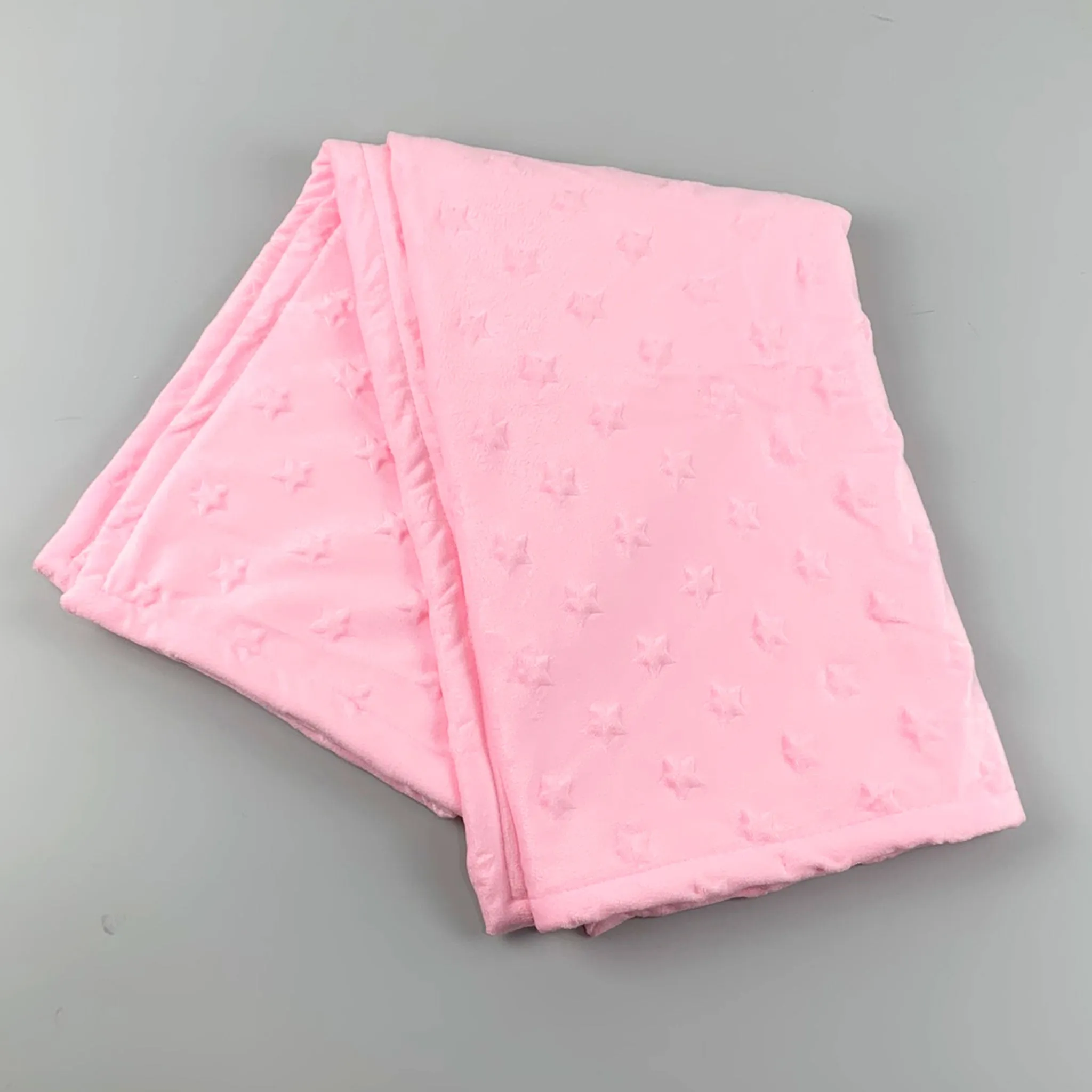 Baby Girl Embossed Star Blanket - Pink