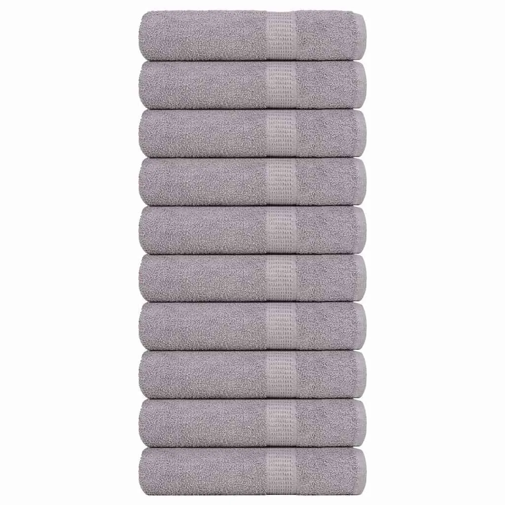 Bath Towels 10 pcs Grey 100x150 cm 360 gsm 100% Cotton