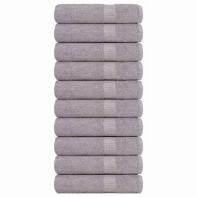 Bath Towels 10 pcs Grey 100x150 cm 360 gsm 100% Cotton