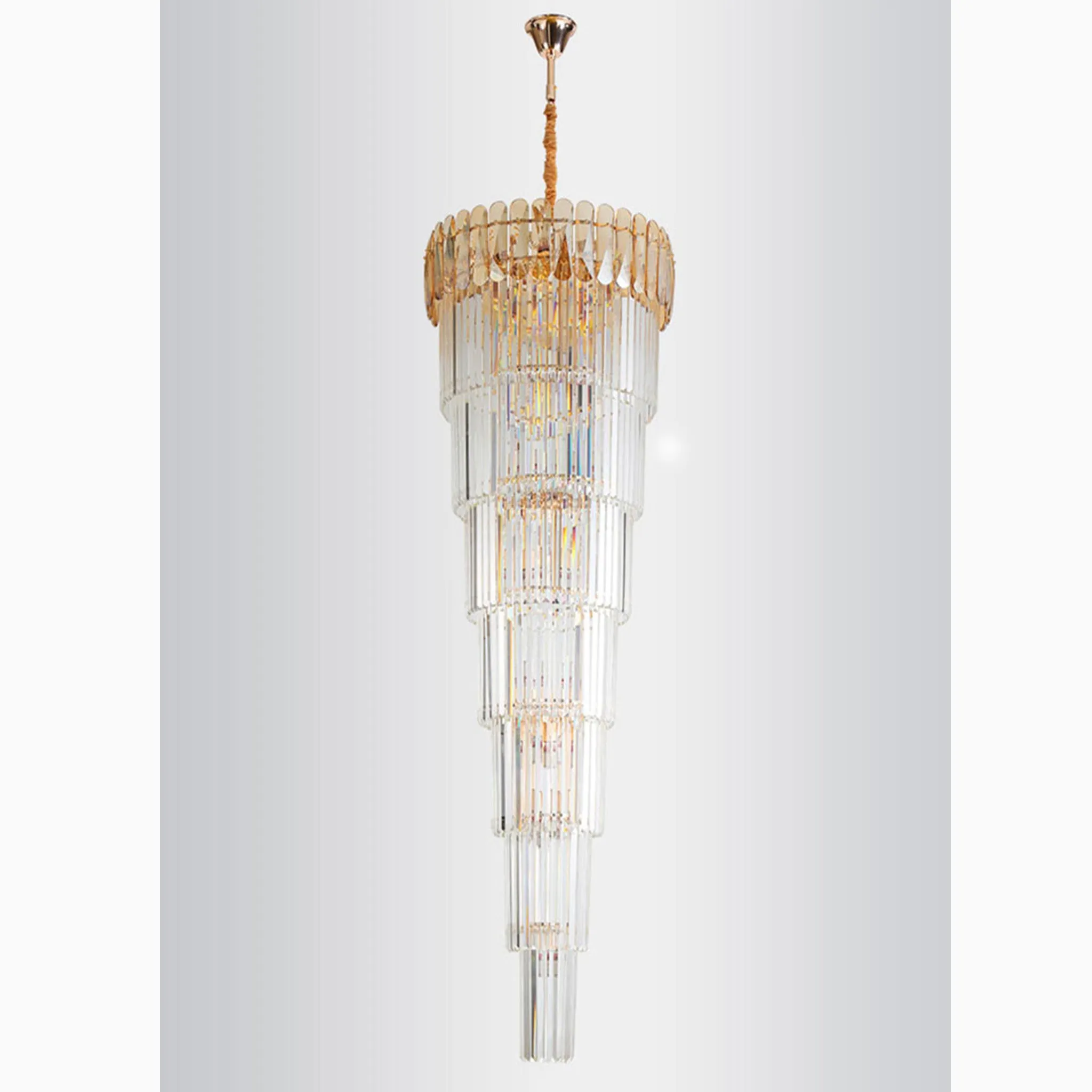 Belvédère | Royal Long Crystal Chandelier For Staircase