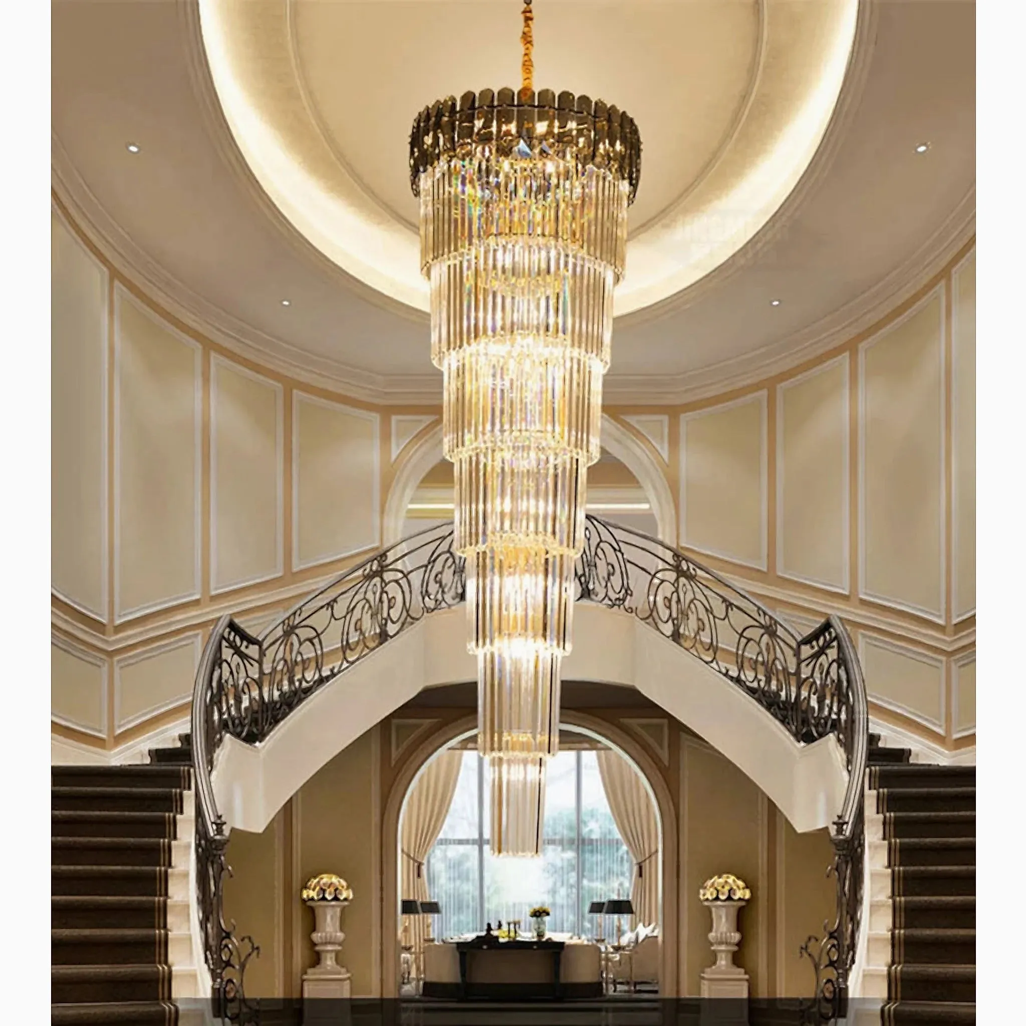 Belvédère | Royal Long Crystal Chandelier For Staircase