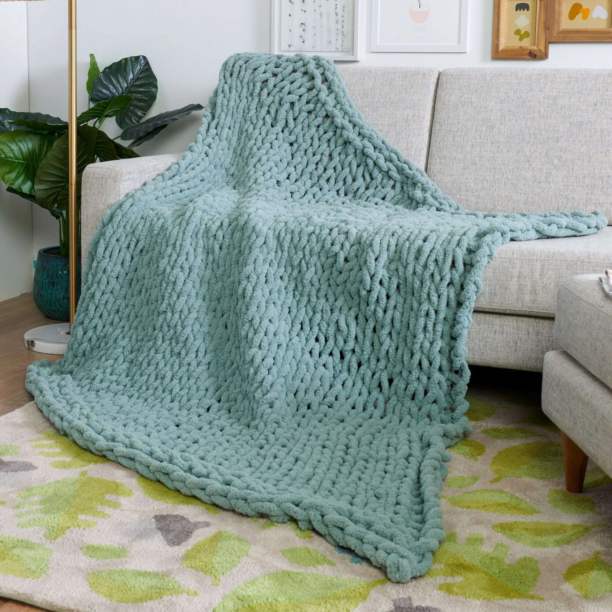 Bernat Ultra Squish Table Knit Blanket