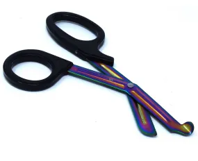 Black Handle with Fluoride Multi Color Blades Trauma Shears 7.25"