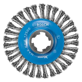 Bosch WBX408 4-1/2" Wire Wheel, Stringer Bead Knotted, Carbon Steel, X-Lock, 5 Pack