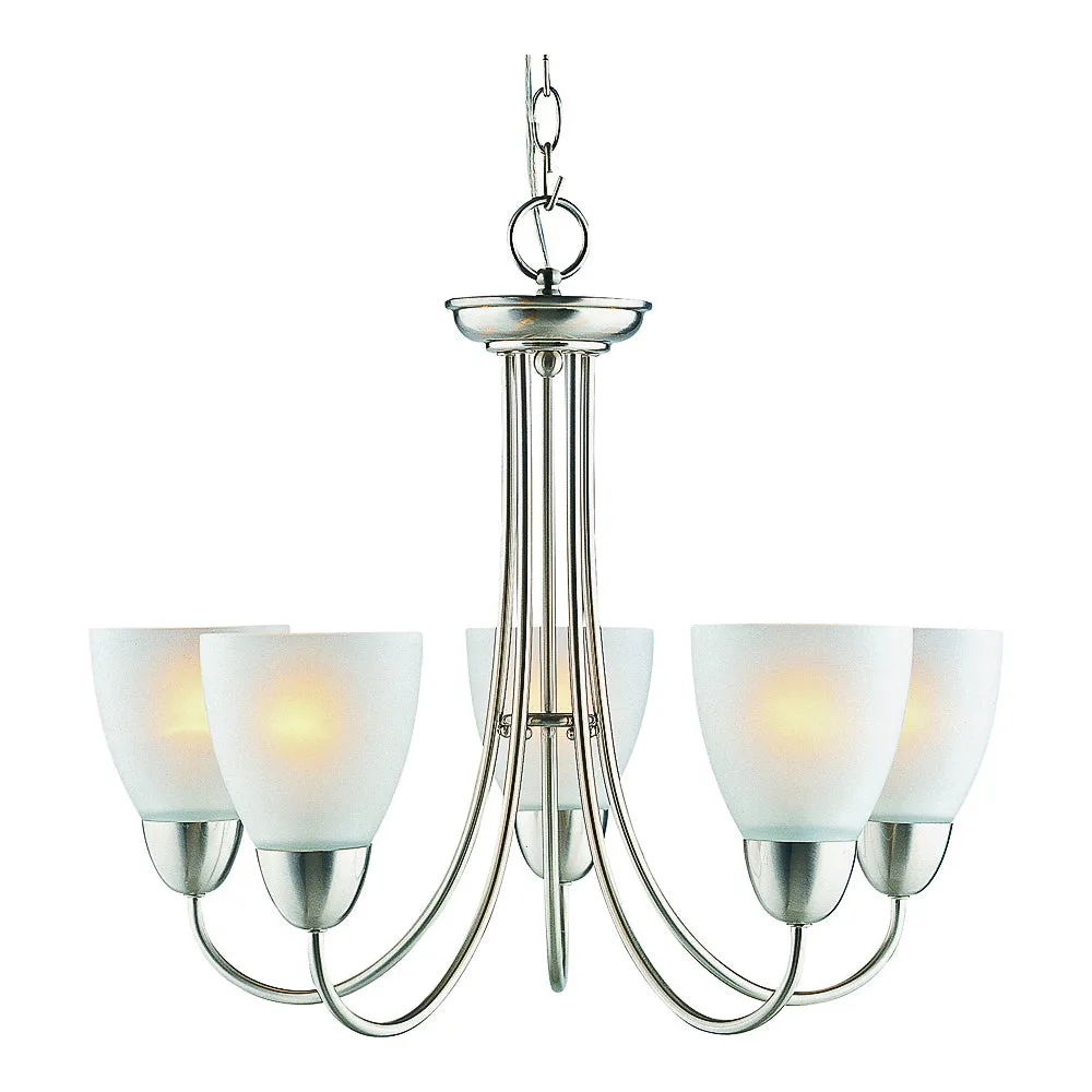 Boston Harbor A2242-6 Chandelier, 120 V, 60 W, 1-Tier, 5-Lamp, A19/CFL Lamp, Metal Fixture