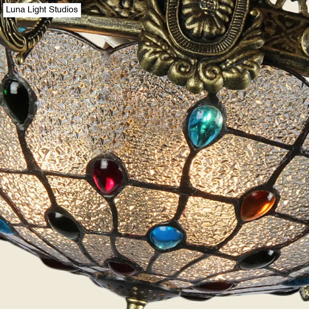 Bronze Jeweled Chandelier Lighting Fixture with Mediterranean Cut Glass - Antique Design, Multiple Light Options