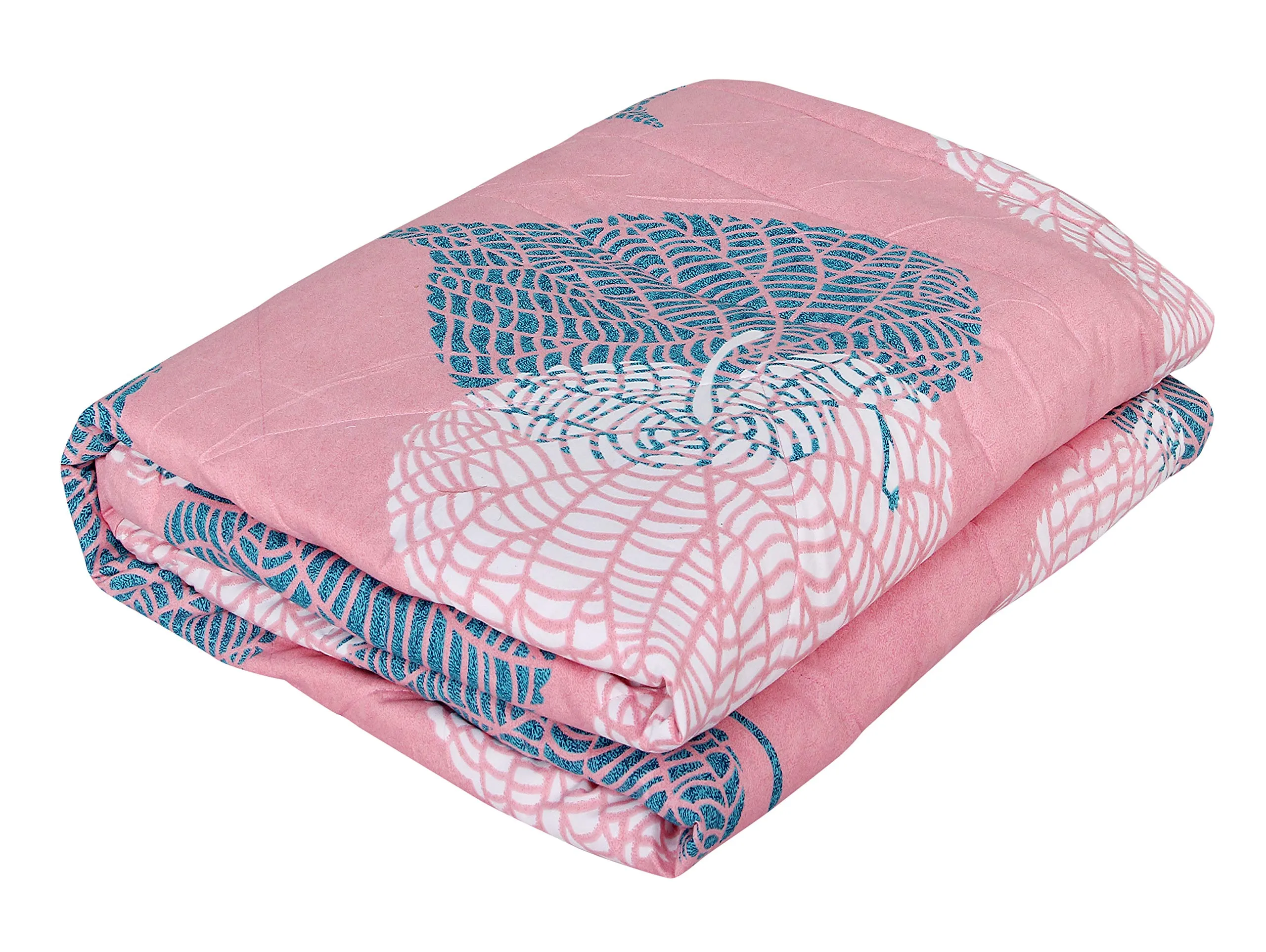 BSB HOME Cotton Double Blanket, Pink, Light Green, 1 Piece,200TC