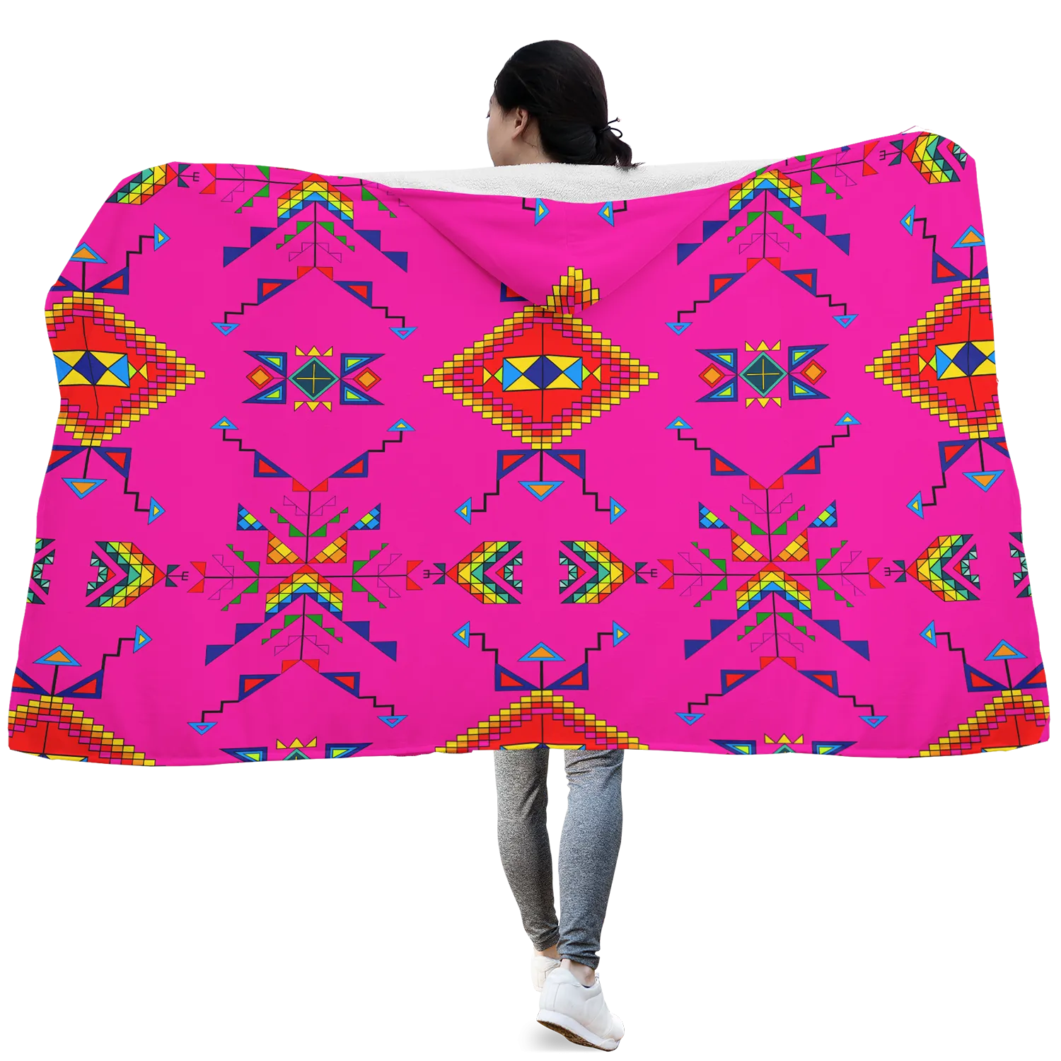 Buffalo Jump Pink Hooded Blanket