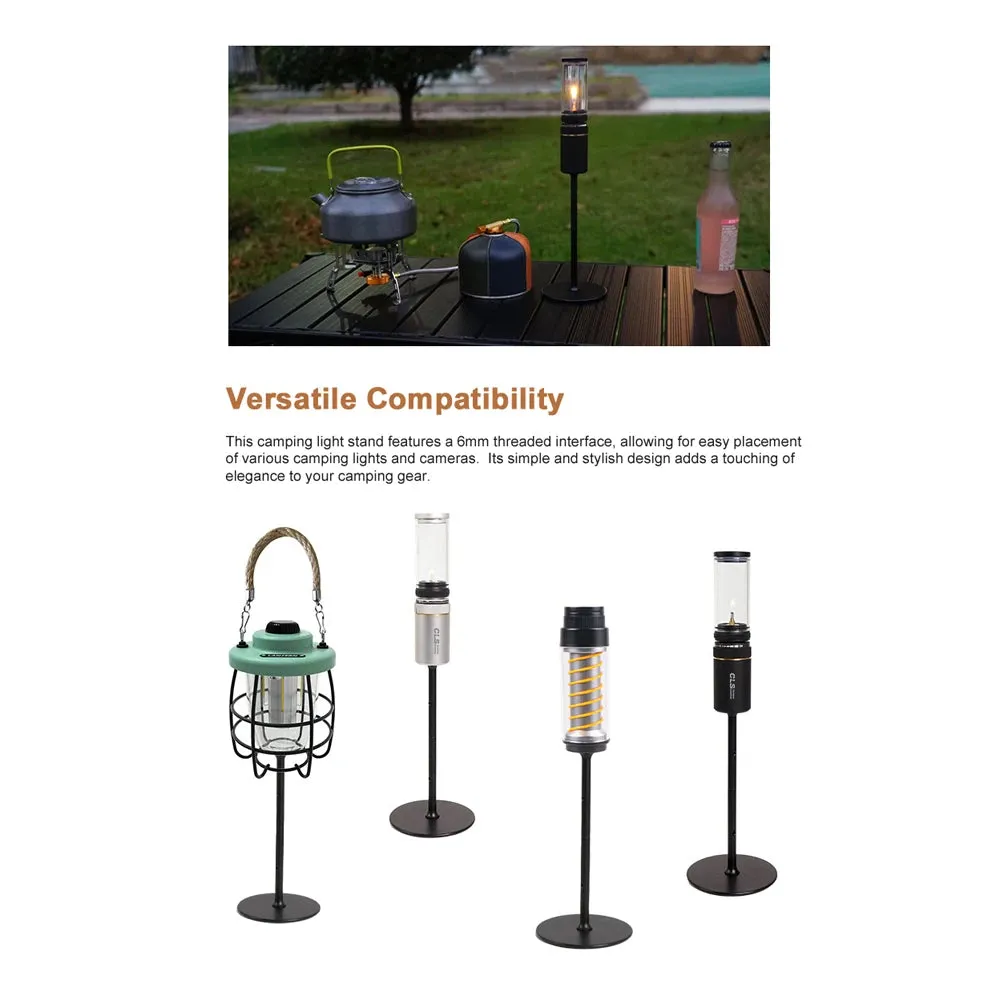 Camping Light Holder Portable Campsite Lantern Stand Detachable Camera Stand Support for Outdoors Camping Hiking Backpacking