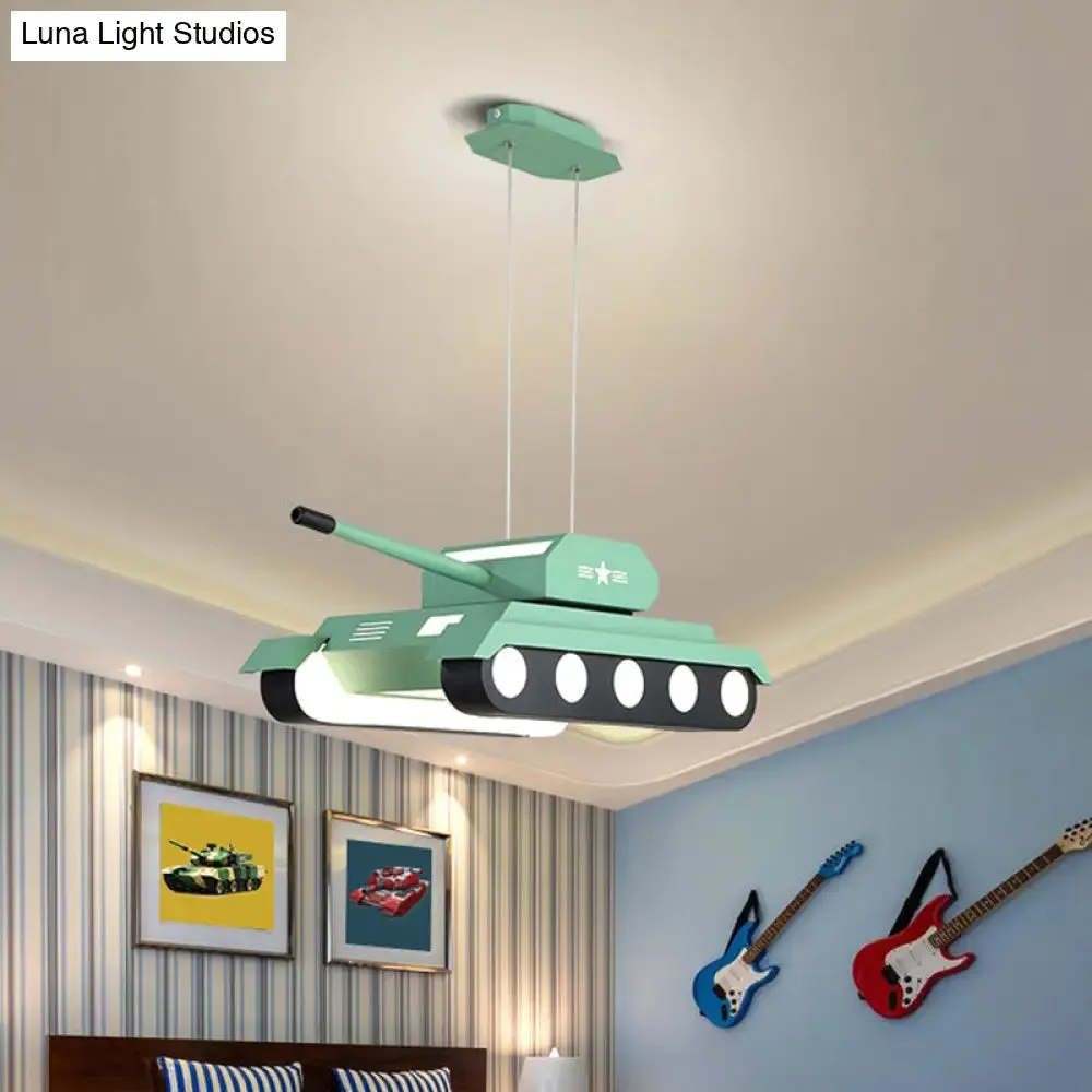 Colorful Tank Pendant LED Chandelier Light for Boys Bedroom