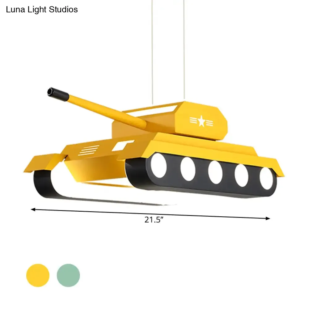 Colorful Tank Pendant LED Chandelier Light for Boys Bedroom