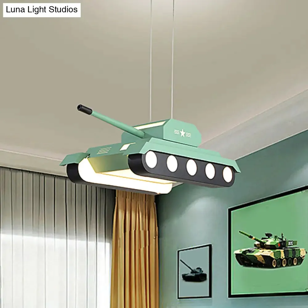 Colorful Tank Pendant LED Chandelier Light for Boys Bedroom