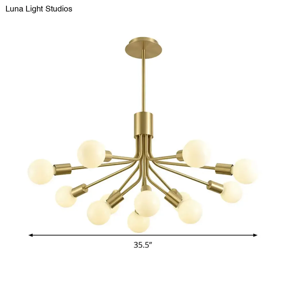 Contemporary Metal Sputnik Chandelier - 12-Head Brass Pendant Light Fixture