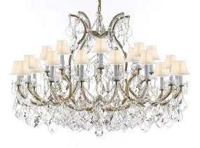 Crystal Chandelier Lighting Chandeliers H35" X W46" Great for The Foyer, Entry Way, Living Room, Family Room and More! w/White Shades - A83-B62/WHITESHADES/2MT/24 1