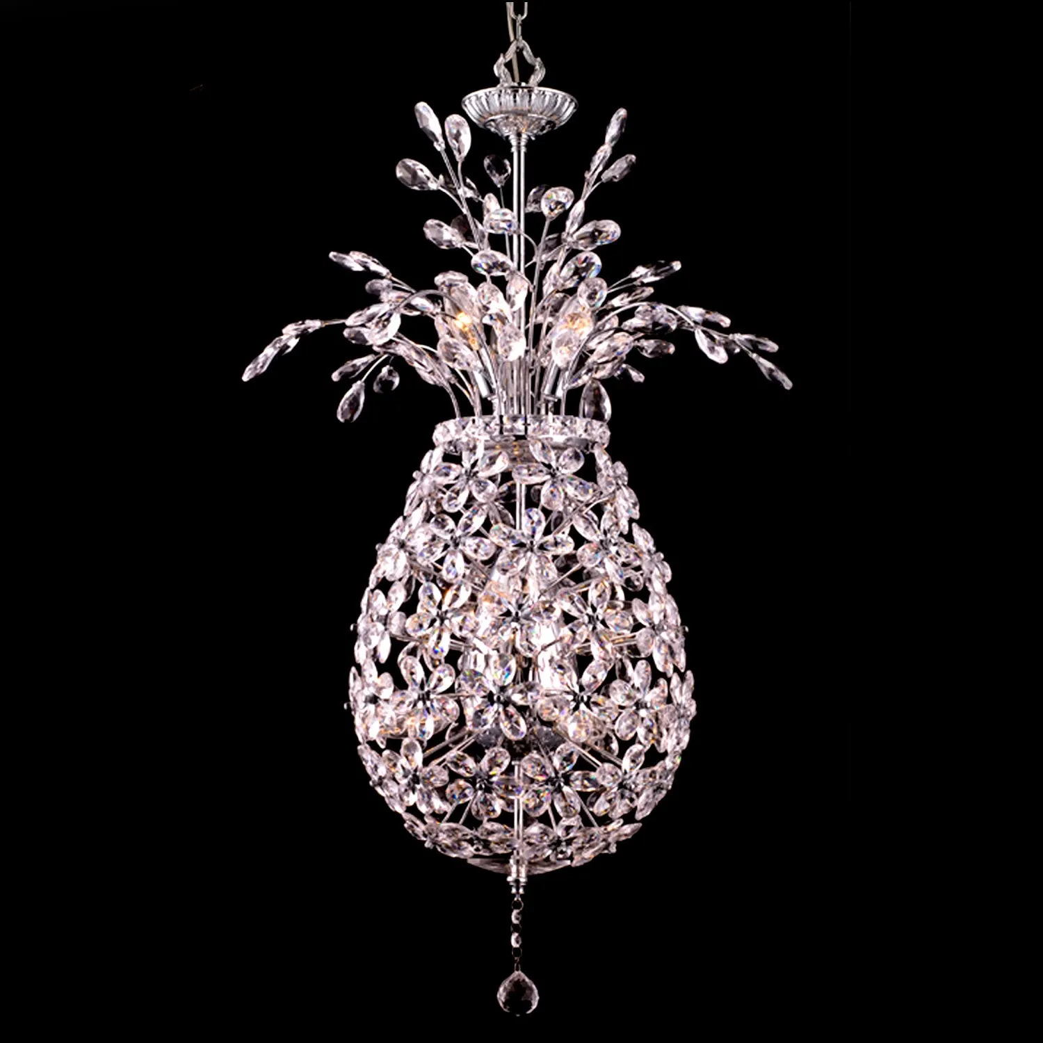 Crystal Chandelier Pineapple  W:22 x H:39 Genuine Magnificent Crystal Prisms 9 Lights