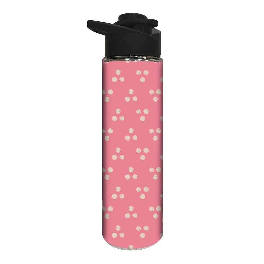 Designer Sipper Bottle for Kids -  Dots with Pink Background