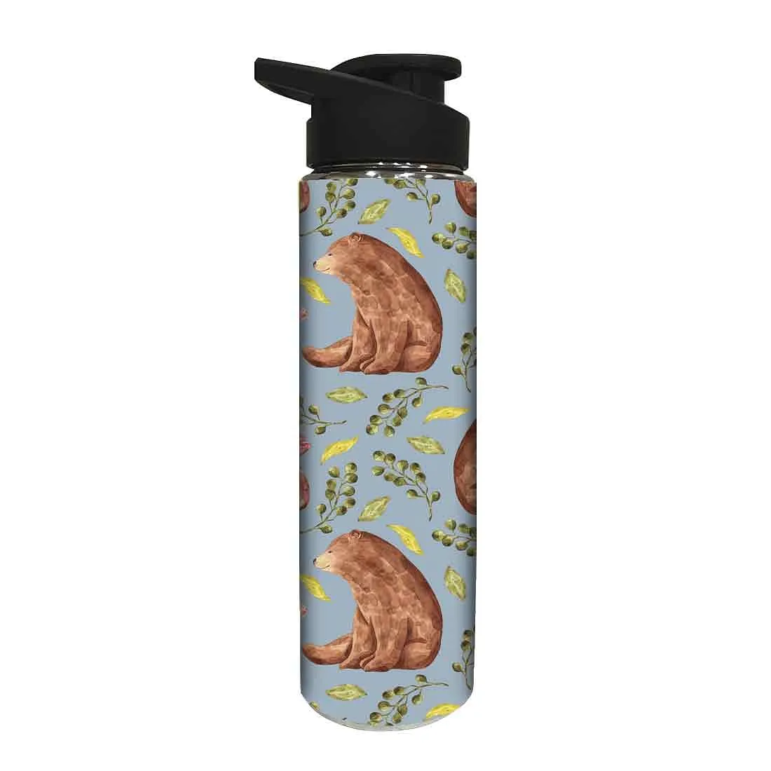 Designer Stainless Steel Water Bottle -  Brown Bear