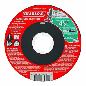 Diablo DBX045063101C 4-1/2" Type 1 Masonry Cutting for X-Lock and All Grinders