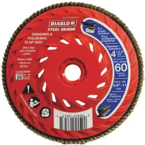 Diablo Steel Demon 4-1/2 In. x 5/8 In.-11 60-Grit Type 29 Angle Grinder Flap Disc with Hub